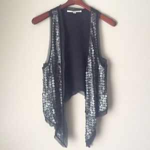 NWT Walter Baker Faux Leather Discs Hi Lo Vest